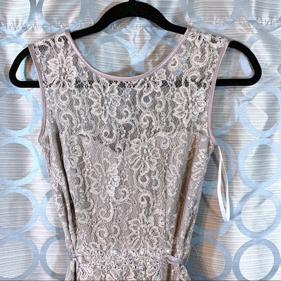 Betsy & Adam Metallic Lace Prom Dress Size 4 EUC - Picture 2 of 8